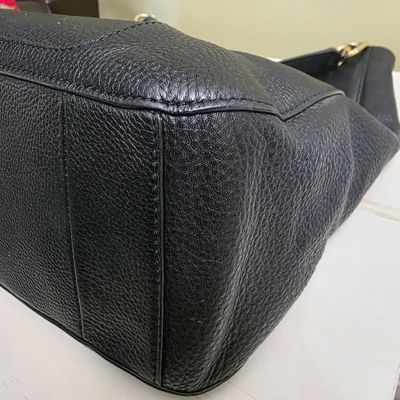 Tory BurchBritten Black Leather Hobo Bag